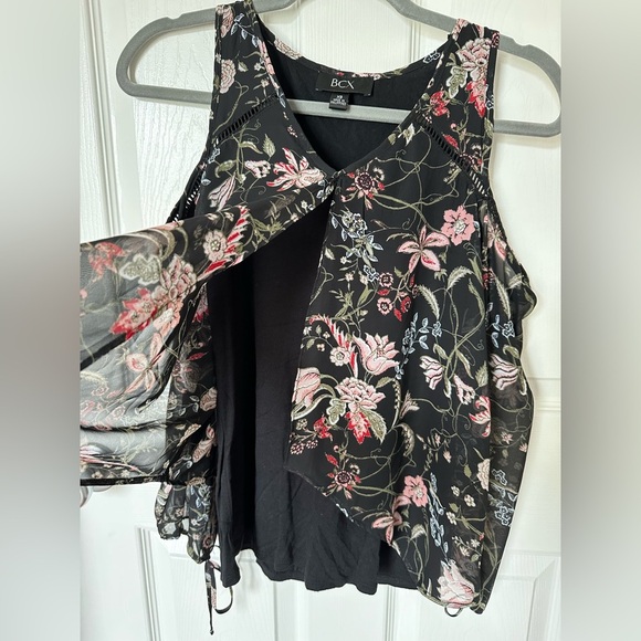 BCX Pink and Orange Asymmetrical Embellished Blouse - Picture 6 of 10